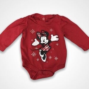 4/$20🥳 Disney Minnie Mouse Red  Long Sleeve Onesie